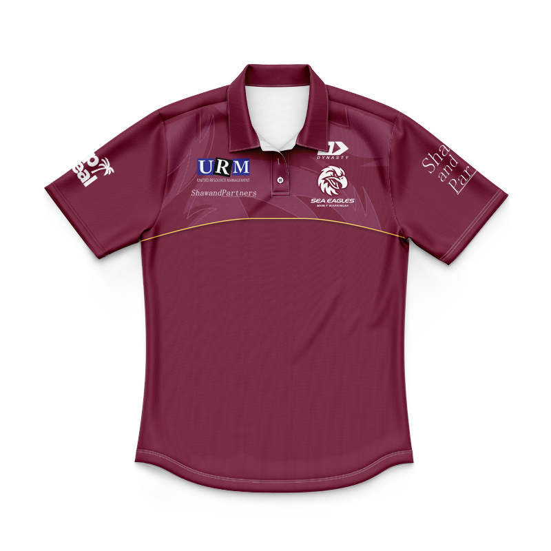 Kid's NRL Manly Warringah Sea Eagles 2025 Maroon Media Polo Jersey