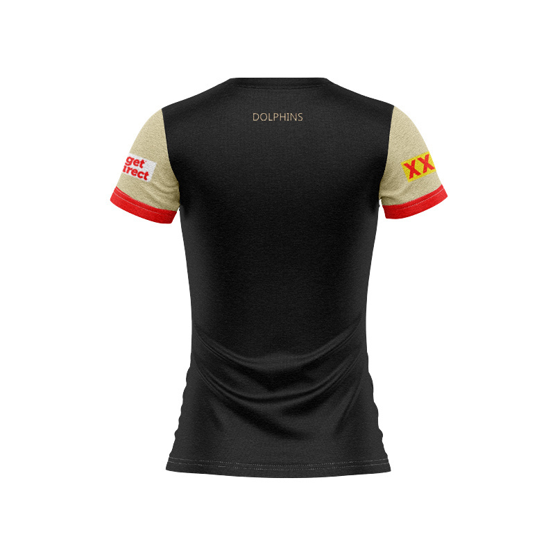 Women's NRL Dolphins 2025 Black Players Media Jersey