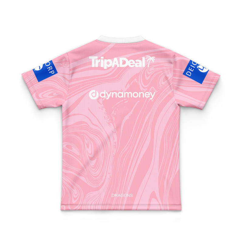 Kid's NRL St George Illawarra Dragons 2025 Pink Training Jersey