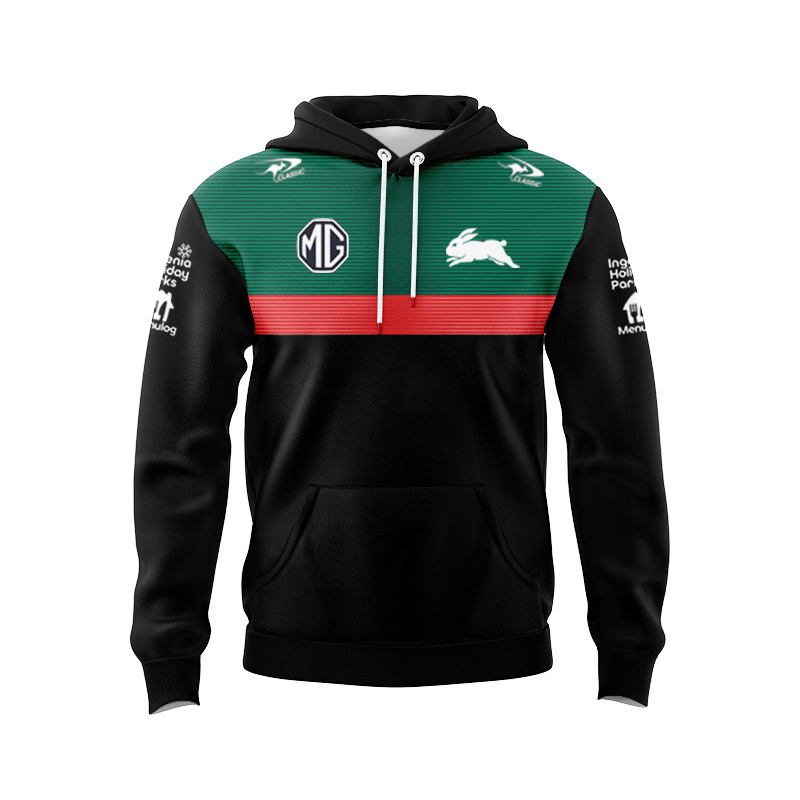 NRL South Sydney Rabbitohs 2025 Black Players Sport Hoodie