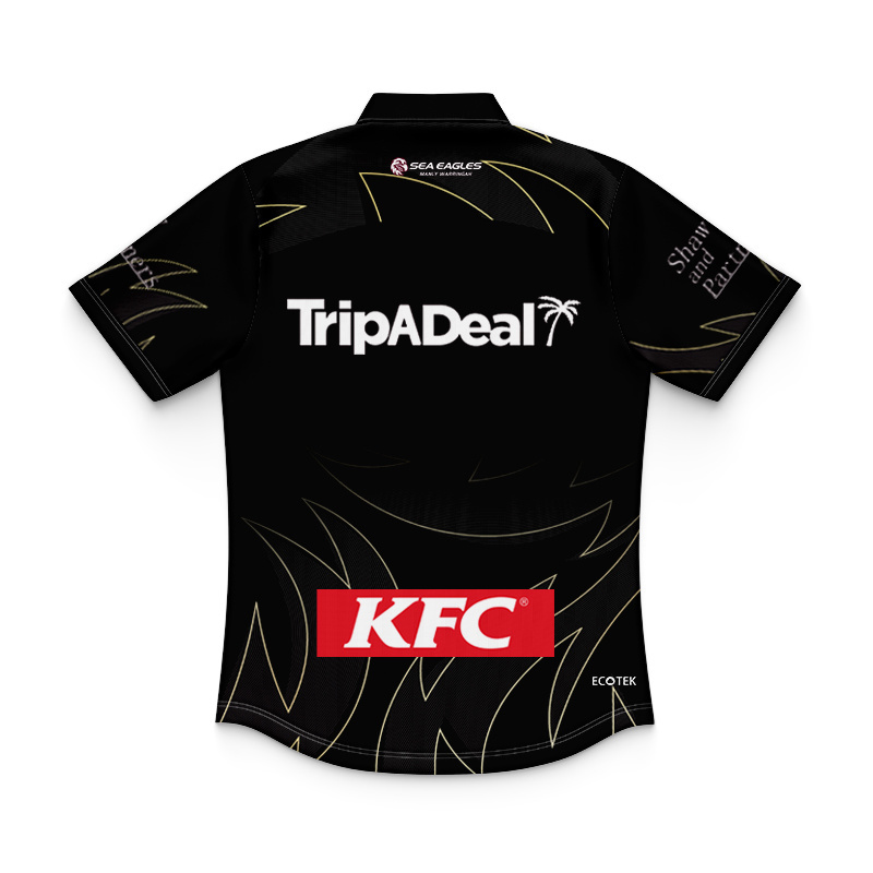 Kid's NRL Manly Warringah Sea Eagles 2025 Black Training Polo Jersey