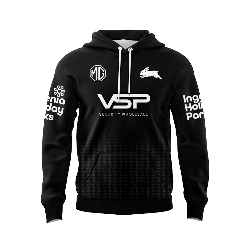 NRL South Sydney Rabbitohs 2025 Black Pro Training Sport Hoodie