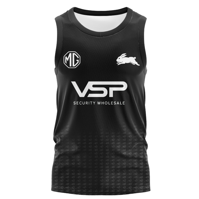 NRL South Sydney Rabbitohs 2025 Black Pro Training Singlet
