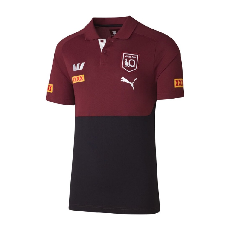 QLD Maroons 2025 Training Team Black Polo Shirt