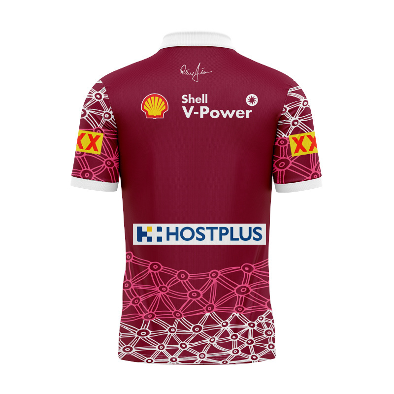 QLD Maroons 2025 Indigenous Burgundy Polo Shirt