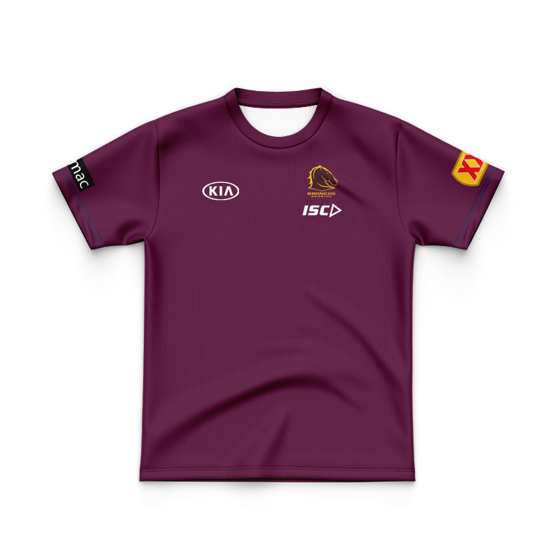 Kid's NRL Brisbane Broncos 2025 Mulberry Media Jersey