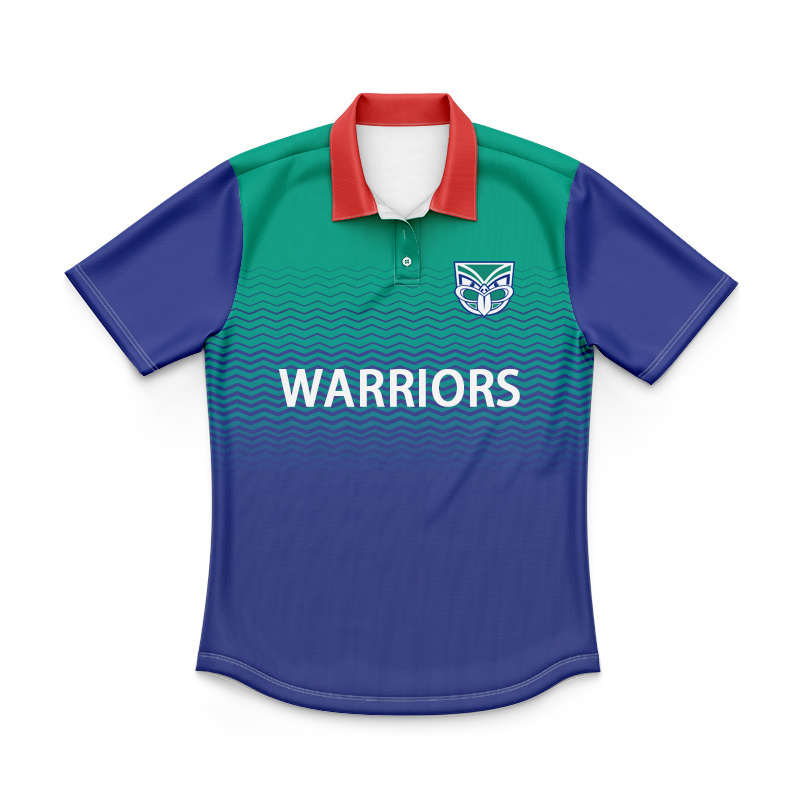 Kid's NRL New Zealand Warriors 2025 Bleacher Adults Tech Polo Jersey