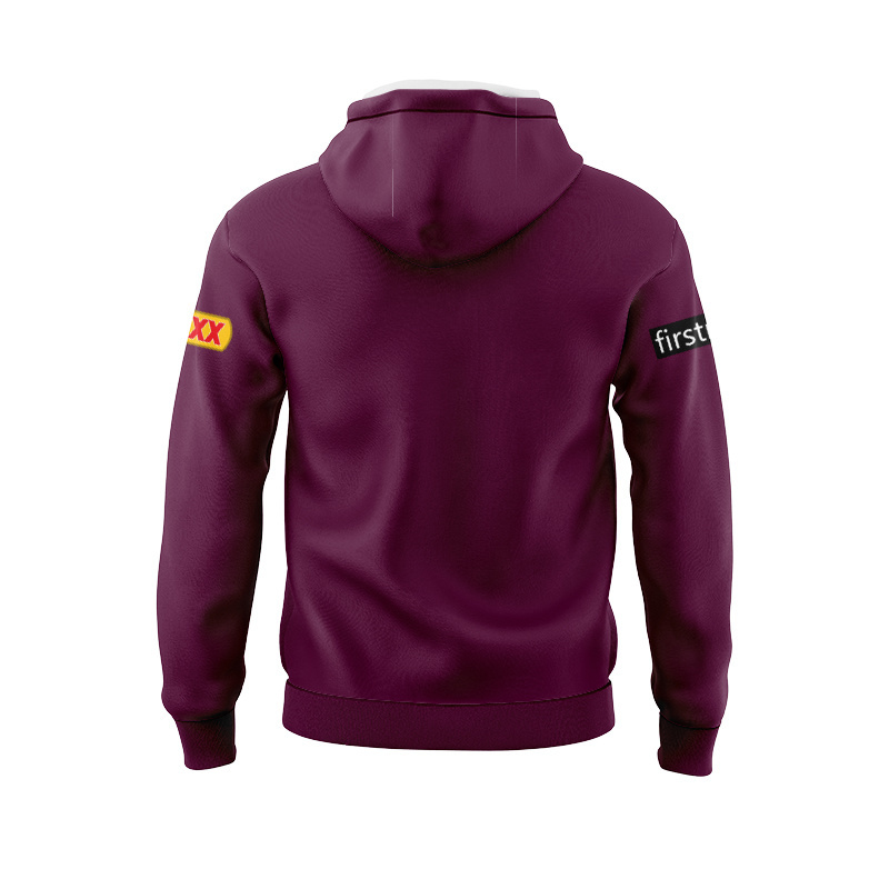 NRL Brisbane Broncos 2025 Mulberry Media Sport Hoodie