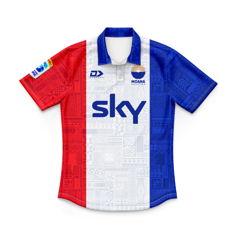 Kid's Moana Pasifika Super Rugby 2025 White Heritage Polo Jersey