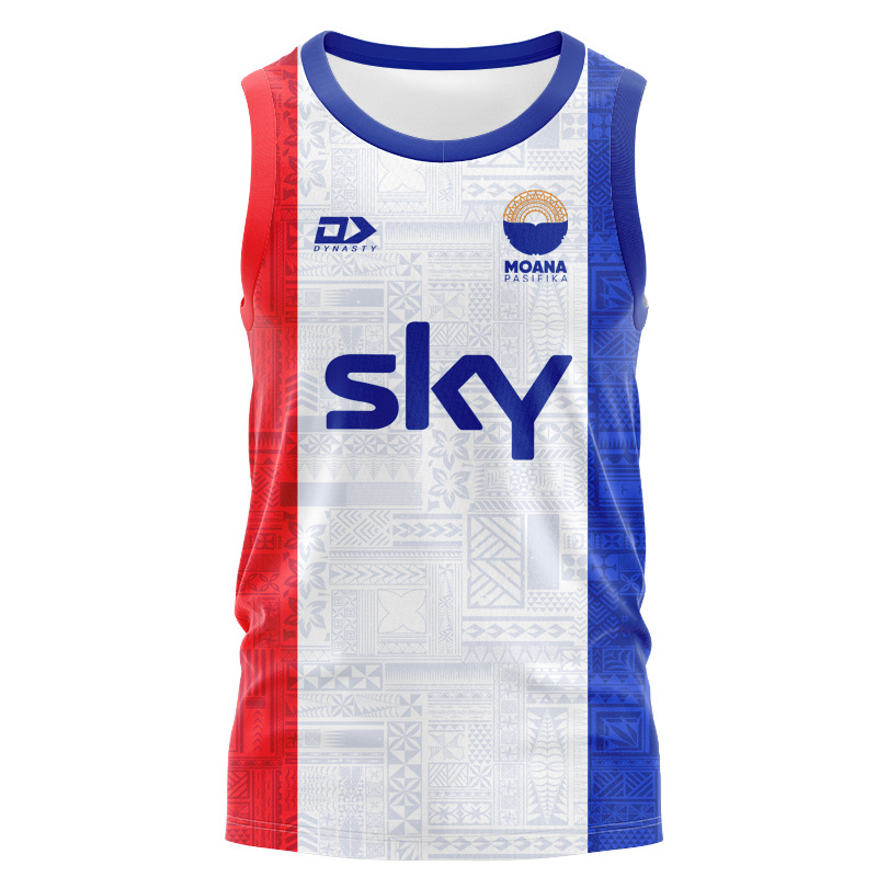 Moana Pasifika Super Rugby 2025 White Heritage Singlet