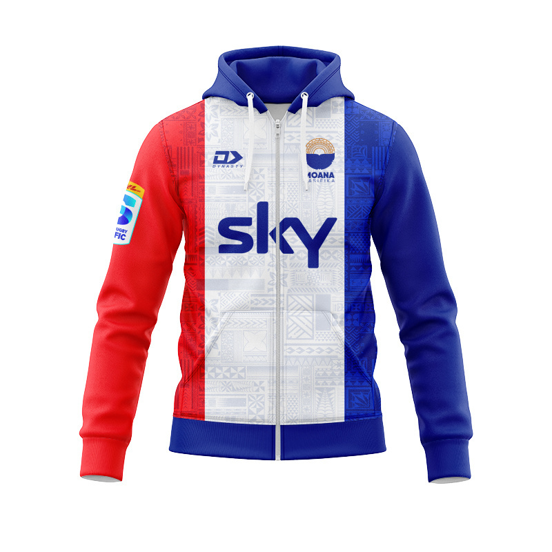 Moana Pasifika Super Rugby 2025 White Heritage Zipper Hoodie