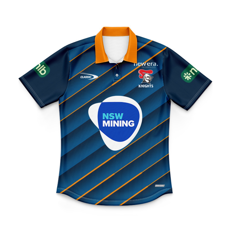 Kid's NRL Newcastle Knights 2025 Kinghts Mining Polo Shirt