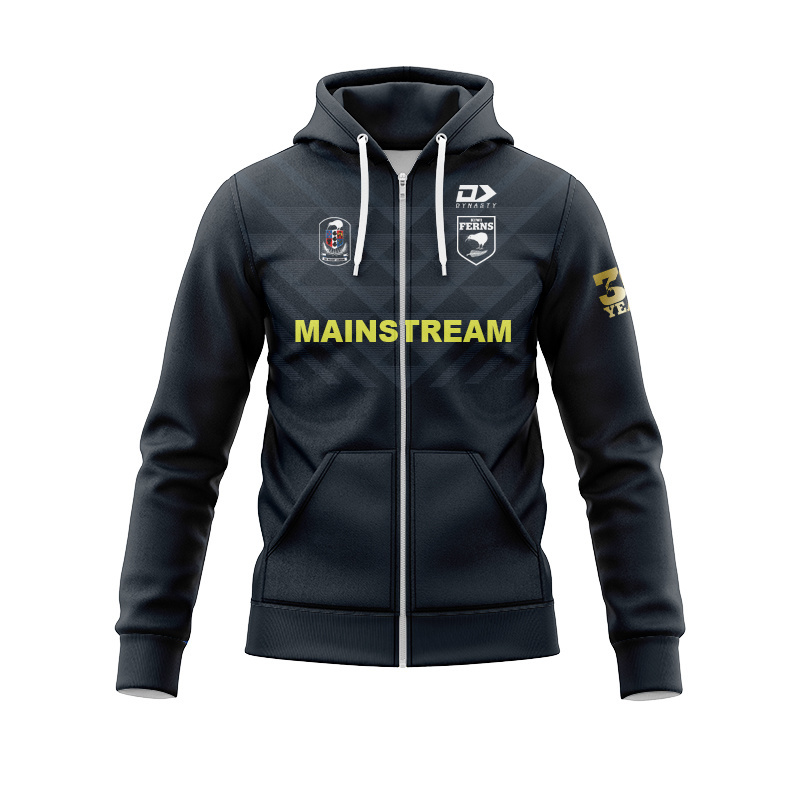 New Zealand Kiwis 2025 Ferns Replica Home Zipper Hoodie