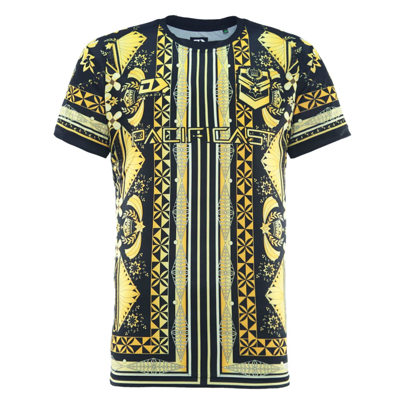 Tonga Rugby League 2025  Captains Run Black/Gold T-shirt