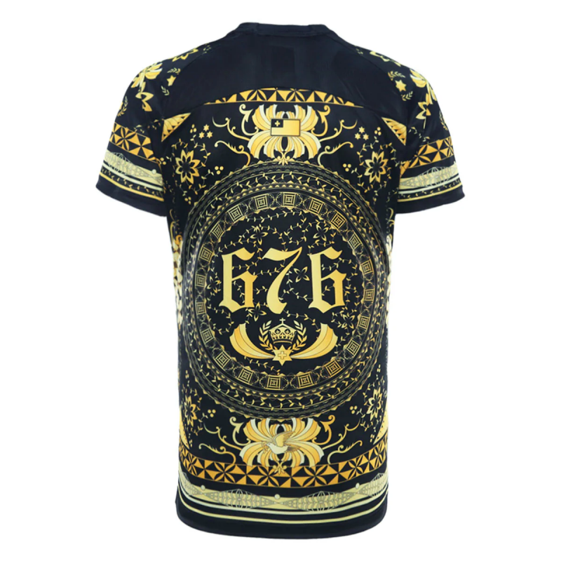 Tonga Rugby League 2025  Captains Run Black/Gold T-shirt