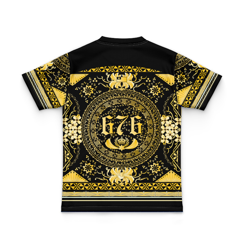 Kid's Tonga Rugby League 2025 Captains Run Black/Gold Jersey