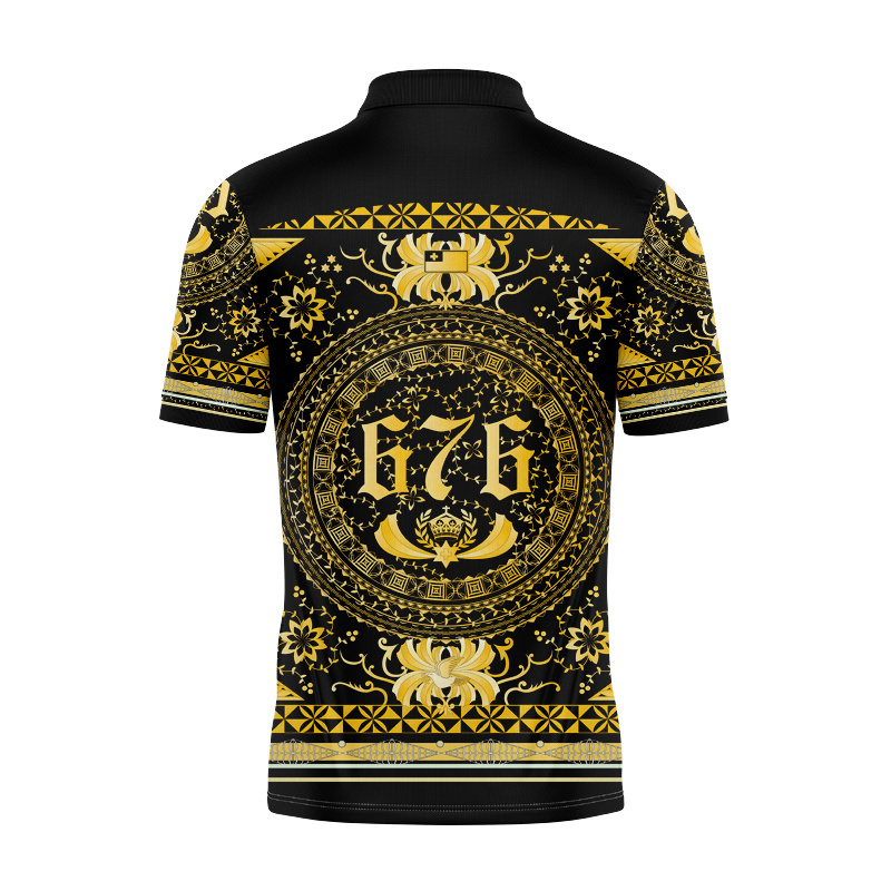 Tonga Rugby League 2025 Captains Run Black/Gold Polo Shirt