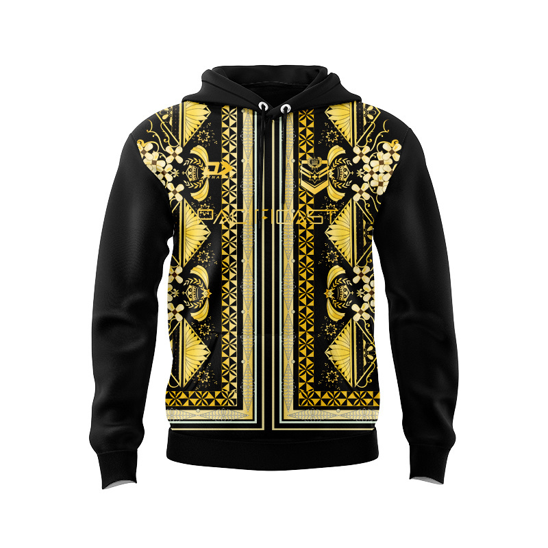 Tonga Rugby League 2025 Captains Run Black/Gold Sport Hoodie