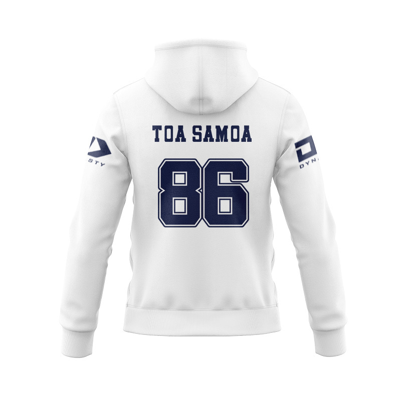 Toa Samoa Rugby League 2025 Oversized White Zipper Hoodie