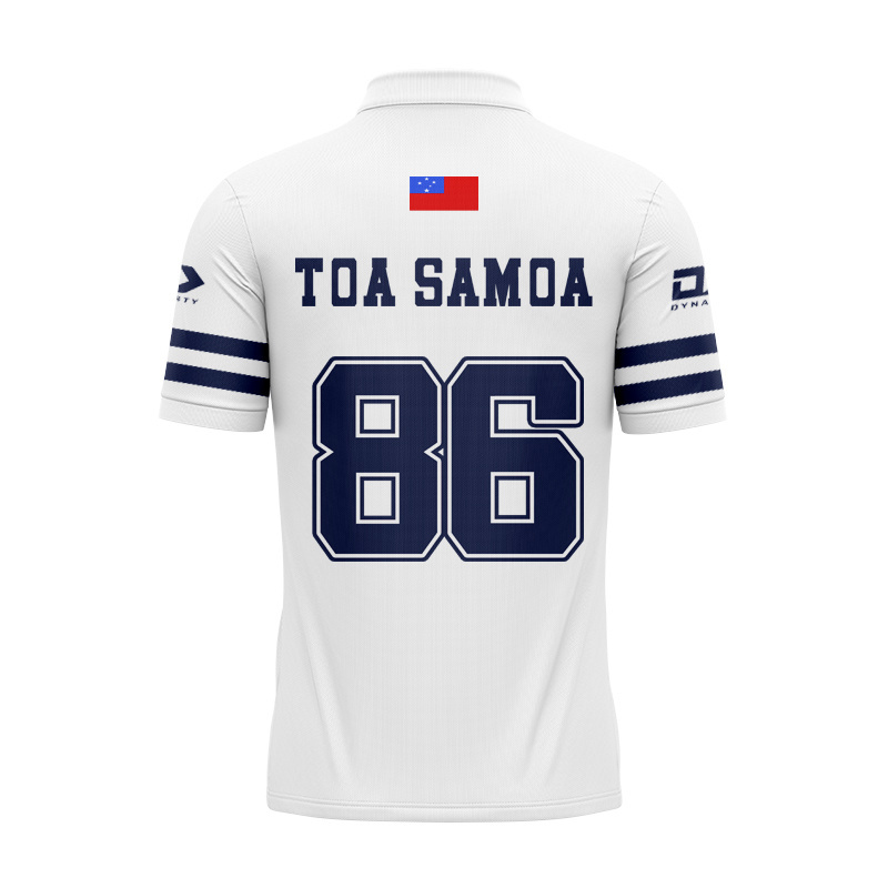 Toa Samoa Rugby League 2025 Oversized White Polo Shirt