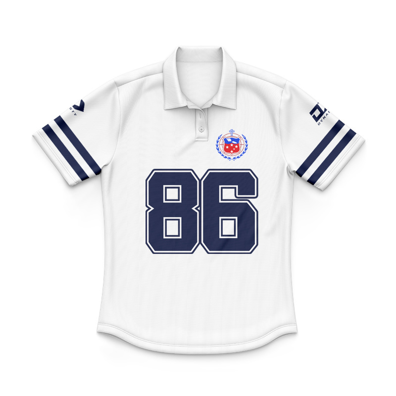 Kid's Toa Samoa Rugby League 2025 Oversized White Polo Jersey