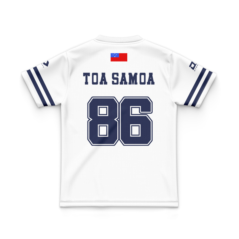 Kid's Toa Samoa Rugby League 2025 Oversized White Jersey