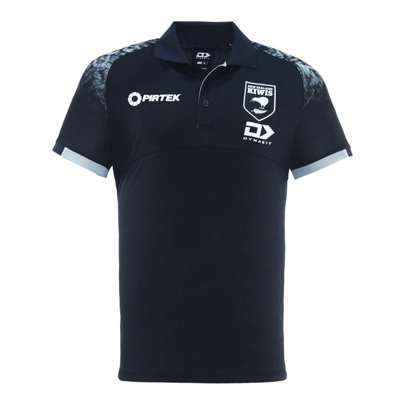 New Zealand Kiwis 2025 Black Media Polo Shirt