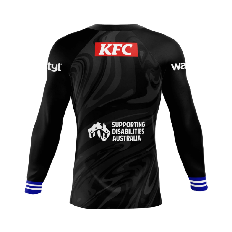 NRL Canterbury-Bankstown Bulldogs 2026 Long Sleeve Black Coach Training Jersey