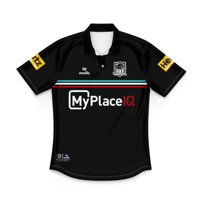 Kid's NRL Penrith Panthers 2026 Black Training Polo Jersey