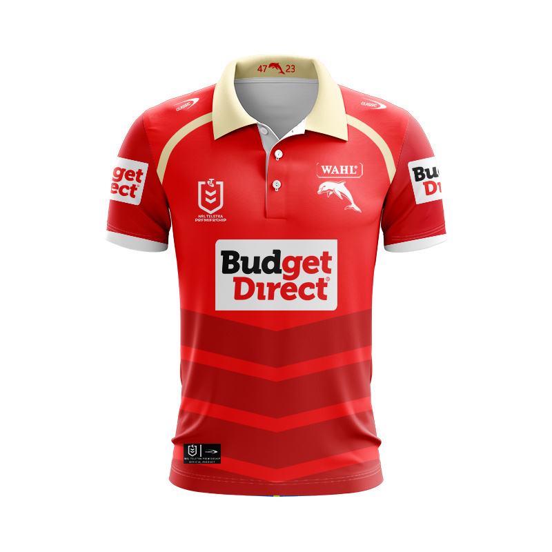 NRL Dolphins 2026 Home Polo Shirt