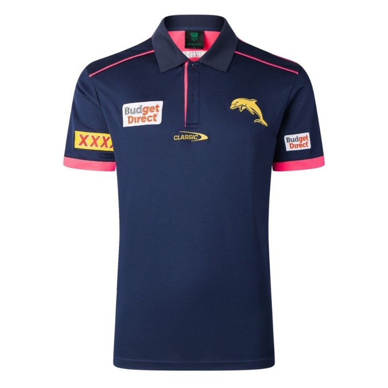 NRL Dolphins 2026 Home Media Polo Shirt