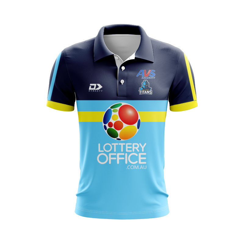 NRL Gold Coast Titans 2026 Cyan Coaches Polo Shirt