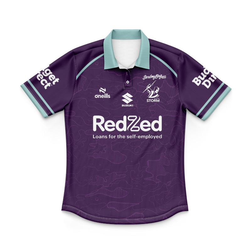 Kid's NRL Melbourne Storm 2026 Purple Training Polo Jersey