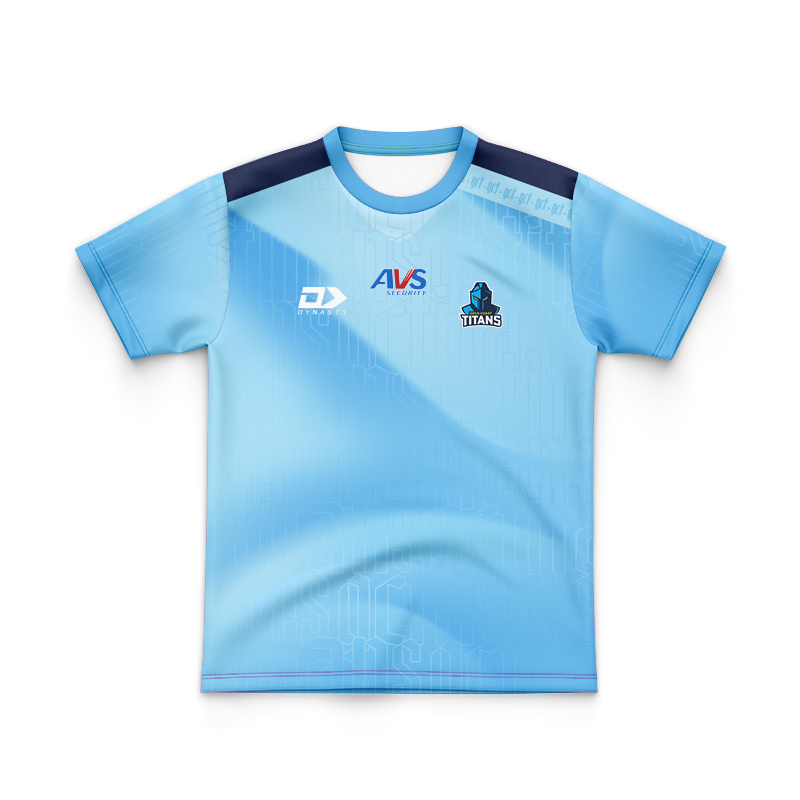 Kid's NRL Gold Coast Titans 2026 Bold Cyan Training Jersey