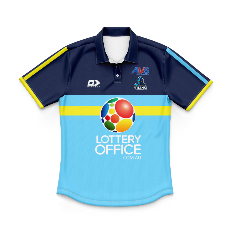 Kid's NRL Gold Coast Titans 2026 Cyan Coaches Polo Jersey