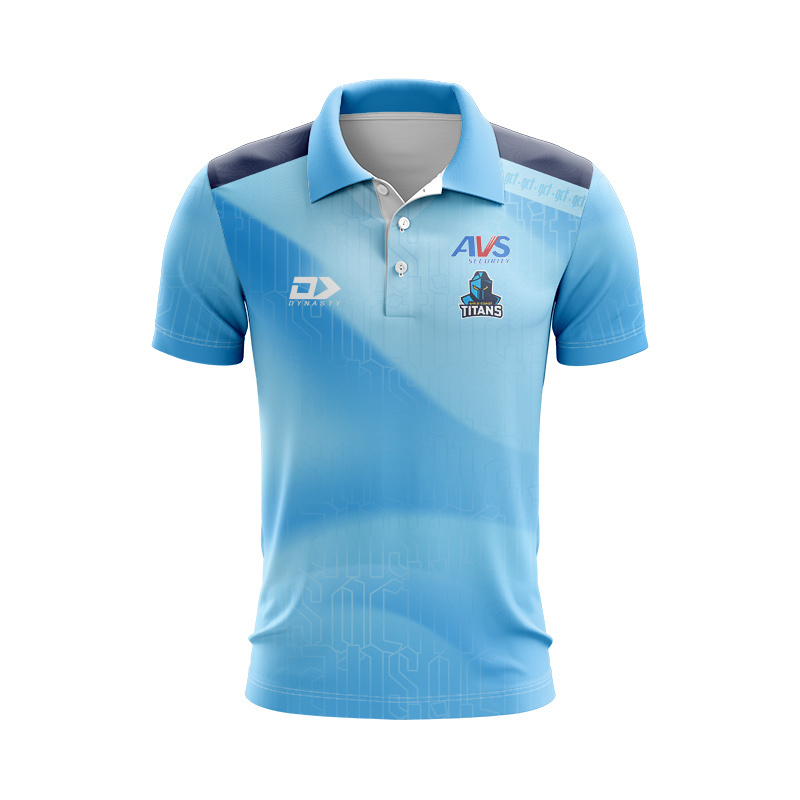 NRL Gold Coast Titans 2026 Bold Cyan Training Polo Shirt