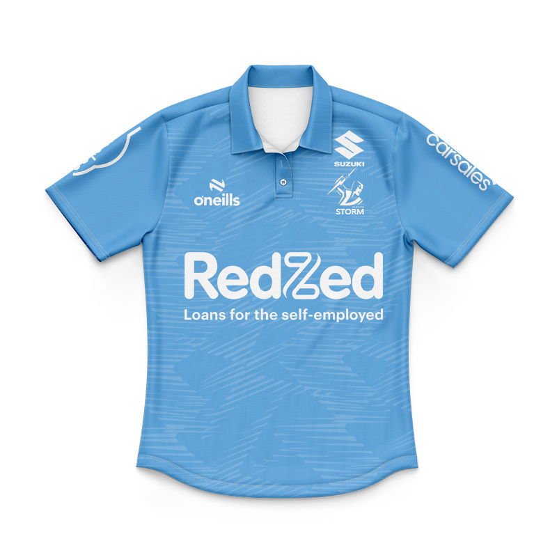 Kid's NRL Melbourne Storm 2025 Blue Training Polo Jersey