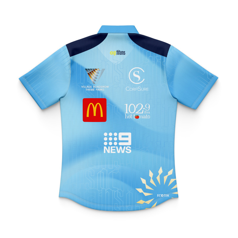 Kid's NRL Gold Coast Titans 2026 Bold Cyan Training Polo Jersey