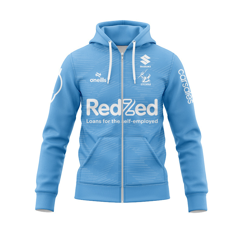 NRL Melbourne Storm 2025 Blue Training Zipper Hoodie