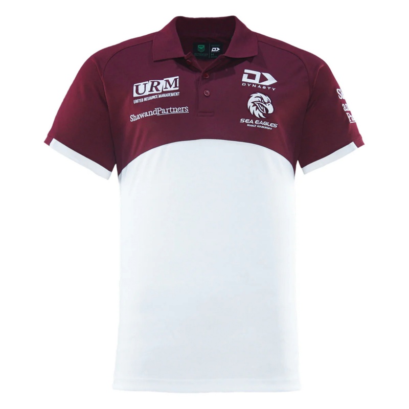 NRL Manly Warringah Sea Eagles 2026 Maroon Media Polo Shirt