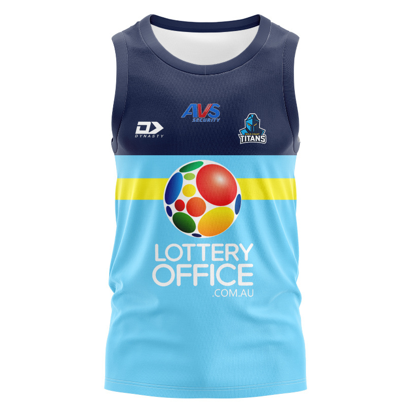 NRL Gold Coast Titans 2026 Cyan Coaches Singlet