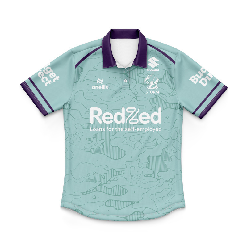 Kid's NRL Melbourne Storm 2026 Teal Training Polo Jersey