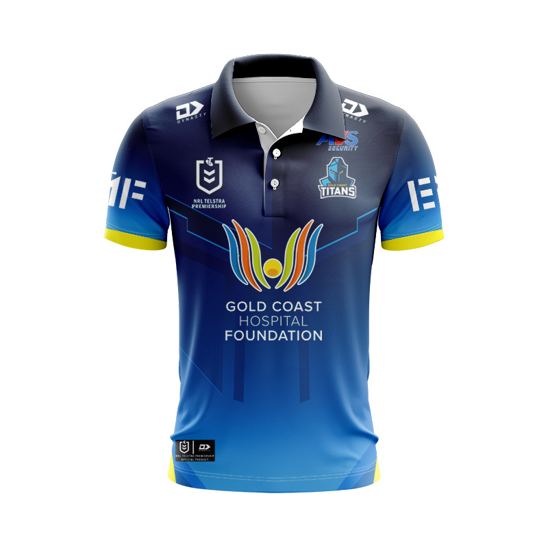 NRL Gold Coast Titans 2026 Fade Replica Home Polo Shirt