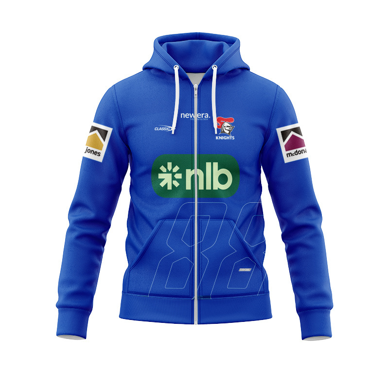 NRL Newcastle Knights 2026 Blue Training Zipper Hoodie