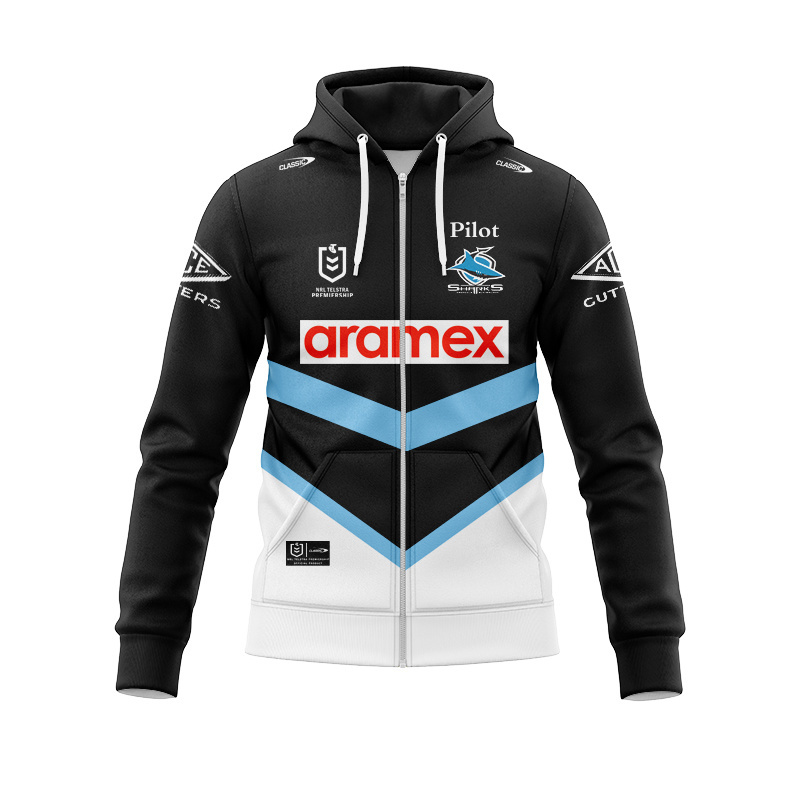 NRL Cronulla-Sutherland Sharks 2026 Away Zipper Hoodie