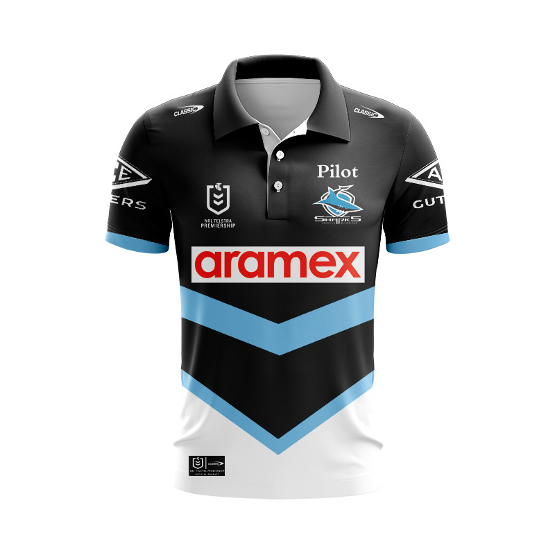 NRL Cronulla-Sutherland Sharks 2026 Away Polo Shirt