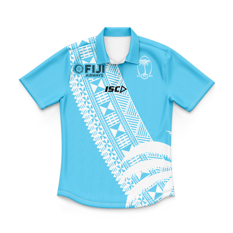 Kid's Fiji Rugby 2020 Blue Polo Jersey
