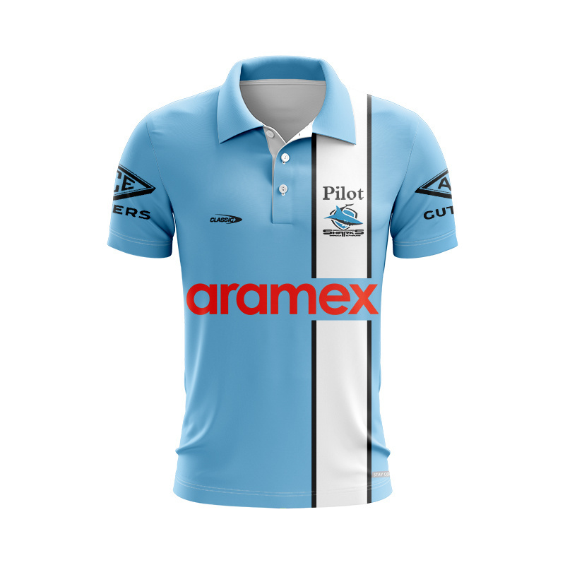 NRL Cronulla-Sutherland Sharks 2026 Sky Training Polo Shirt
