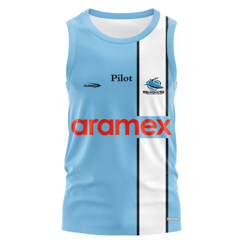NRL Cronulla-Sutherland Sharks 2026 Sky Training Singlet