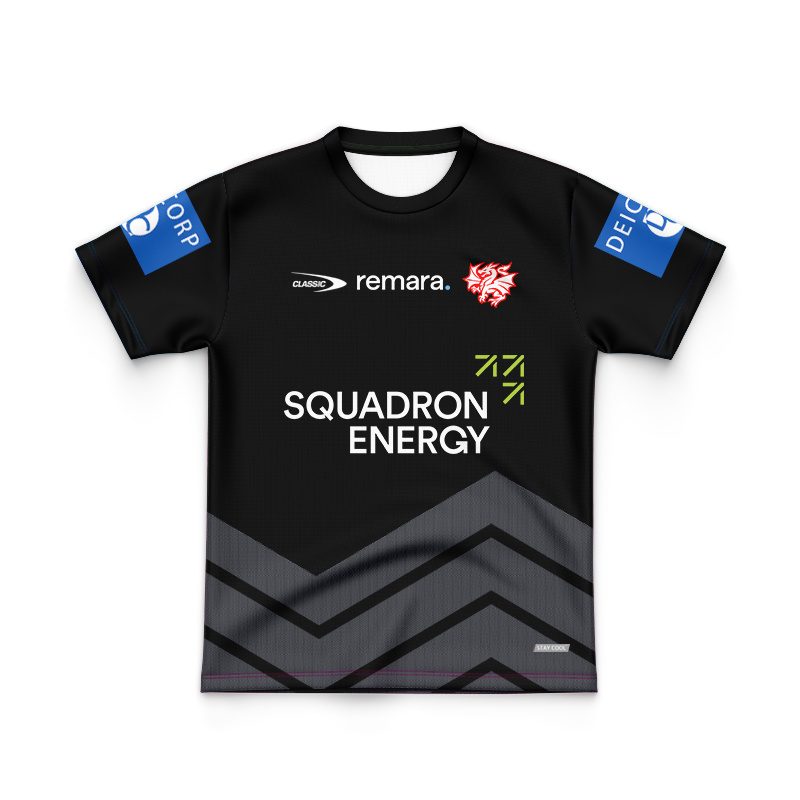 Kid's NRL St George Illawarra Dragons 2026 Black Training Jersey